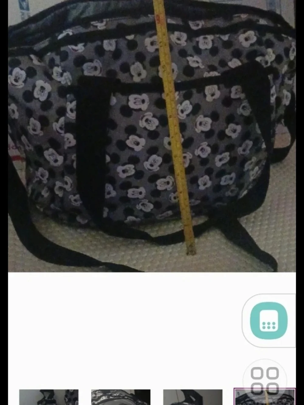 Gray Mickey Print Crossbody Tote Bag With Bottle Carrier